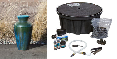 Closed Top FNT3469 Ceramic Vase Complete Fountain Kit Vase Fountain Blue Thumb